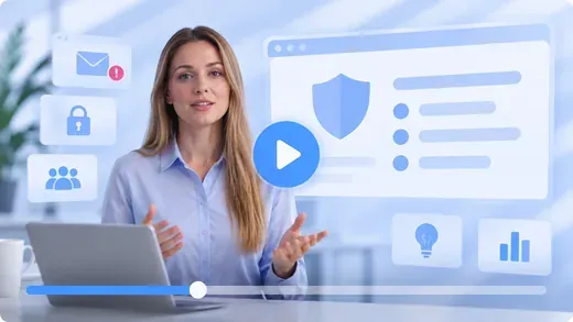 A presenter introducing a core security awareness training video.