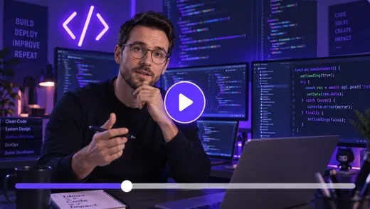 A secure-coding training video for developers, with code on screen.