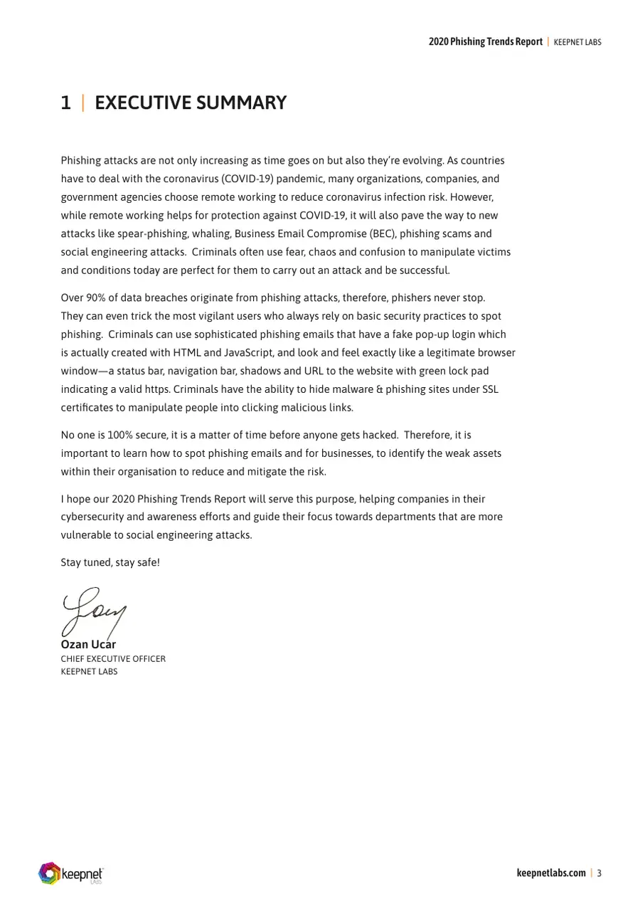 2020 Phishing Trends Report, page 3 of 15