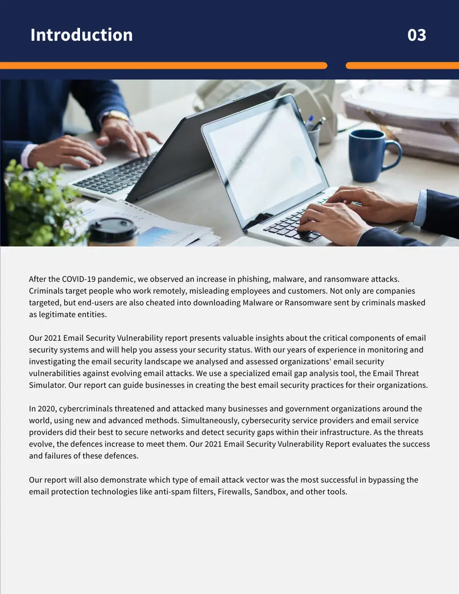 2021 Email Security Vulnerability Report, page 3 of 17