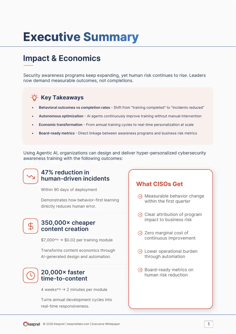 Cut Human-Driven Incidents: A CISO Playbook for Measurable Behaviour Change, page 2 of 8