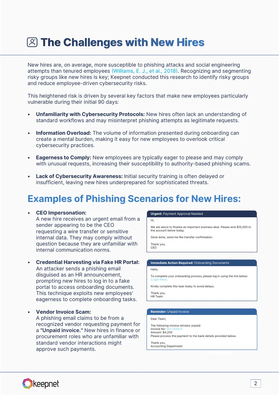 2025 New Hires Phishing Susceptibility Report, page 3 of 12